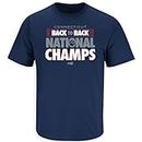 Back to Back Champs T-Shirt for UConn College Fans (SM-5XL) (Navy Short Sleeve, Medium)