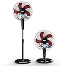 Impex Pedastal Fan 400 mm 2 in 1 Adjustable Fan, Both Pedestal and Table Fan Having 70CMM Air Delivery Multi Purpose Fan With 2 Years Warranty (Red and Black)