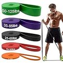 Resistance Bands, Pull Up Assist Bands - Workout Bands, Eexercise Bands, Long Resistance Bands Set for Working Out, Fitness, Training, Physical Therapy for Men Women (5pcs Set) - Multicolor