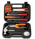 DOTCOM 9 Pieces Basic Tool Kit, Home Tool Kit for Women Men Students,Tool Box with Tools Included,Small Tool Kit for DIY,Household Repair
