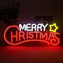Insegna al neon di Natale con scritta "Merry Christmas", per decorazione da parete, con scritta "Merry Christmas", alimentata tramite USB, per camera da letto, finestre, negozi, feste di