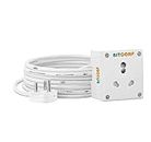 BITCORP Extension Board 6A To 16A Converter 15A 16A 20A 3 Pin 1 Socket(2500W) With Surge Protector 10 M Long Cable Cord For Heavy Duty Home Kitchen Office Outdoor Indoor Appliances(White)220 Volts