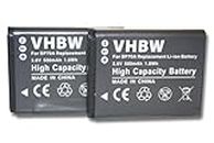 2 x Batterie VHBW 500mAh compatibile con Fotocamera Samsung WB35F, WB50, WB50F sostituisce BP70a / BP-70a / SLB-70A / EA-BP70A