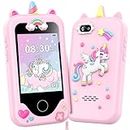 Kids Smart Phone for Girls Toys, Gifts for 3-10 Year Old Girl Boy Christmas Birthday Kids Toys, 2.8" Touchscreen Toddler Learning Cell Toy Phone with Dual Camera, Game, Music Player, 8G SD Card (Pink)