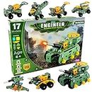 class fun- educational toys little engineer mechanical kit for juniors - build your own battlefield vehicles - building construction engineering toys for kids(age 5 to 12)-Multi color