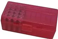 MTM 50 Round Flip-Top Ammo Box 38/357 Cal (Clear Red)
