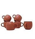 Stark Mart India Terracotta Handmade Cups, Earthen Glazed Terracotta Chai (Tea) Handcrafted Cup, Coffee Mug, Unglazed Clay Mud - Set of 6 100ML, Handcrafted, Microwave & Oven Safe