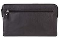 Tasca per soldi Money Bag formato orizzontale LEAS, Vera Pelle, marrone - Special-Edition