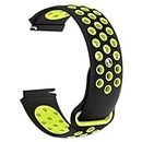 ACM Watch Strap Silicone Belt compatible with Samsung Galaxy Watch 5 Pro 45mm Smartwatch Sports Dot Band Black with Neon Green