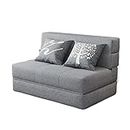 AQQWWER Poltrona a Sacco Lazy Sofa Single Lounge Chair Reclining Small Apartment Balcony Bed Dual Purpose Lazy Set Living Room Furniture (Color : Grey)