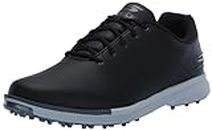 Skechers Men's Tempo Spikeless Waterproof Lightweight Golf Shoe Sneaker, Black/Grey, 10 Wide