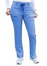 Adar Pro Heather Scrubs For Women - Slim Fit Tapered Scrub Pants - P4100H - Heather French Blue - S