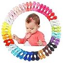 50Pcs 2Inch Mini Hair Clips for Baby Fine Hair Grosgrain Ribbon Hair Bows Clips Fully Lined for Baby Girls Infants Toddlers in Pairs
