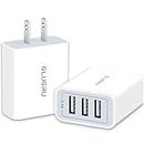 USB Wall Charger, GLUGRU 2Pack 15W 3-Port USB Cube Power Adapter Charger Block Plug Charging Box Brick for iPhone 15 14 13 12 11 Pro Max SE XS XR X 8 7 6S 6 Plus, iPad, Samsung, LG, Android Phones