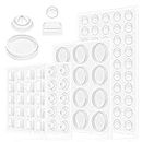 4 Sizes Adhesive Clear Rubber Feet, Soft Bumper Pads for Noise Dampening and Cushioning, Buffer non slip Pads for Cabinet Doors, Drawers, Glass, Cupboard, Picture Frames, Cutting Boards(107Pcs)