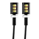 2x 12V Universal Car Motorcycle License Number Plate Screw Bolt Light Lamp LED Bianco, Accessorio per Motocicletta (Luce bianca)