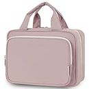 Narwey Large Hanging Travel Toiletry Bag for Women Wash Bag Cosmetics Makeup Bag Organizer for Full Size Accessories (Dusty Rose (Large))