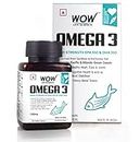 WOW Life Science Omega-3 Fish Oil 1300mg - 30 Capsules| For Men & Women | 3X Strength - 550 mg EPA & 350 mg DHA| For Muscle & Joint Support, Healthy Heart & Cognitive Support| No Fishy Burps