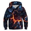 UIEIQI Kids Sweatshirt Boys Geometry Lava Hoody Girls 3D Cool Hooded Pullover for Fall Camping Casual Size 8-11