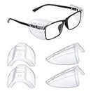 MELASA 2 Pairs Side Shields for Prescription Glasses, Safety Glasses Eye Protection, Slip on Fits Most Small to Large Eyeglasses