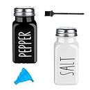 Pack of 2 Salt and Pepper Pots Salt and Pepper Shaker Salt and Pepper Set Salt Shaker Salt Pot Kitchen Accessories (White & Black, Without Handle)