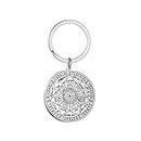 EUEAVAN Seal of The 7 Archangels Pendant Necklace Keychain for Men St. Michael 7 Archangels Seal Spiritual Protection Amulet Medal Pagan Jewelry Women (7 Archangels keychain silver)