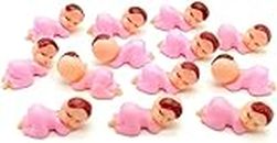 JUXINGDAZYF 72Pieces Mini Plastic Baby Favor Supplies for Baby Shower and Ice Cube Game, 1 Inch Party King Cake King Cake Babies King Cake Baby (Pink)