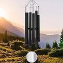 ASTARIN Wind Chimes Outdoor Large Deep Tone,36Inch Large Wind Chimes Tuned Relaxing Soothing Low Bass,Memorial Wind Chimes Sympathy for Mom Dad,Black(A Free Card)