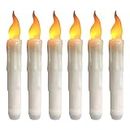 Neween LED Flameless Candles Battery Operated Taper Candles Pack of 6, Realistic Flickering Electric Fake Candles in Warm White for Halloween Christmas Weddings Home Decoration, 1.5 x 16.6 cm