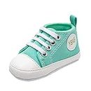 Infant Baby Girl Boy Canvas Shoes Soft Sole Shoes Ankle Sneaker Toddler Shoes First Indoor Outdoor Shoes (Mint Green-07#ERT, 12-18Months)