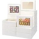 VANKUTL 8x6x2.5In 20pcs White Cookie Boxes with Window, Pastry Boxes for Gift Giving, Treat Boxes for Bread, Donuts, Valentine's Day, Women's Day, Mother's Day, Christmas, and Holiday Gatherings.