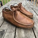 Clarks Originals Wallabee Boots Men's 8 M Brown Leather Low Cut 26063548 EUC