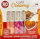 Catit Creamy Lickable Cat Treat, Healthy Cat Treat, 4 Flavours, 80 Tubes, 800g (80 X 10g)