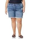 Riders by Lee Indigo womens Modern Collection 8" Double Rolled Cuff Denim Shorts, Riverton, 22 US