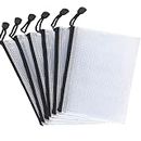 6pcs Zip File Bags,Mesh Zipper Pouch Document,Waterproof Zip File Folders,Multipurpose Bags for School Office Supplies and Business Papers and Books Storage and Cosmetics Storage (A5)