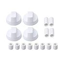 White Control Knob with 12 Adapters for Oven Stove Parts Pack of 4