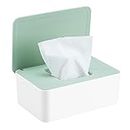 Wet Wipes Dispenser Box, Baby Nappy Wet Dry Tissue Hand Water Wipes Napkin Storage Box Cover Holder Keep Wipes Fresh with Lid Seal Dustproof for Home Office Desk Organiser Storage (Green)