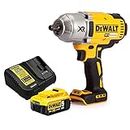 DEWALT DCF899N 18V High Torque Brushless Impact Wrench with 1 x 5.0Ah Battery & Charger