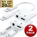 2 Pack [2-in-1] Dual Adapter 3.5mm Headphone & Charger For 11 12 13 14 Pro Max