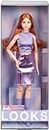 Barbie Looks Puppe, Sammelfigur Nr. 20 mit roten Haaren und moderner Y2K-Mode, lavendelfarbenes Oberteil und Kunstlederrock mit kniehohen Stiefeln, HRM12