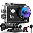 COOAU Action Cam HD 4K 20MP WiFi Con Microfono Esterno Fotocamera Sott'acqua 40M con Telecomando Videocamera Impermeabile 170° Grandangolare Time Lapse/2 Batterie 1200mAh/Accessori