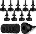 10 Set Adjustable Furniture Leveling Feet, 3/8” Black Thread Screw-in Heavy Duty Height Adjuster Furniture Leveler Foot Table Legs Metal Levelers for Cabinets Sofa Tables Chairs Raiser