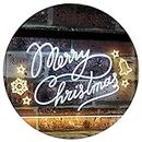 Merry Christmas Tree Star Bell Display Home Décor Dual Color LED Enseigne Lumineuse Neon Sign Blanc et jaune 300 x 210mm st6s32-j2038-wy