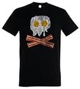 Urban Backwoods Bacon & Egg Skull Men T-Shirt Black Size 4XL
