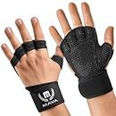 Mava Sports Belüftete Handschuhe für Männer und Frauen | mit integrierten Handgelenksmanschetten und vollflächiger Silikonpolsterung | Perfekt für Gewichtheben, Cross-Training, WOD (Schwarz, S)