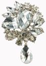 Clear Sparkling Diamante/Rhinestone Brooch/Sash Pin (8cms X 5cms) - AU Seller
