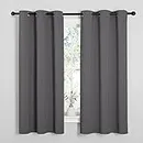 NICETOWN Thermal Insulated Grommet Blackout Curtains for Bedroom/Living Room/Kitchen Rideaux occultants (2 Panels, W42 x L63 -Inch,Grey)