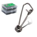 50-100pcs/Box Stainless Steel Fishing Snap Clip Hook Connector Accessories Tool