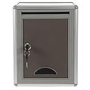 Ciieeo Small Suggestion Box with Lock Aluminium Alloy Wall Mounted Mail Box Key Drop Box Hanging Ballot Box Letter Box Complaint Box for Office Hotel Home Business