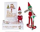 Elf On The Shelf Scout Girl (Brown Eyed Girl) with Elves at Play Stand-N-Scoot